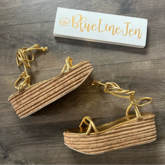 Jeffrey Campbell Shoes Jeffrey Campbell Camillia Gold Ankle Wrap Platforms Poshmark